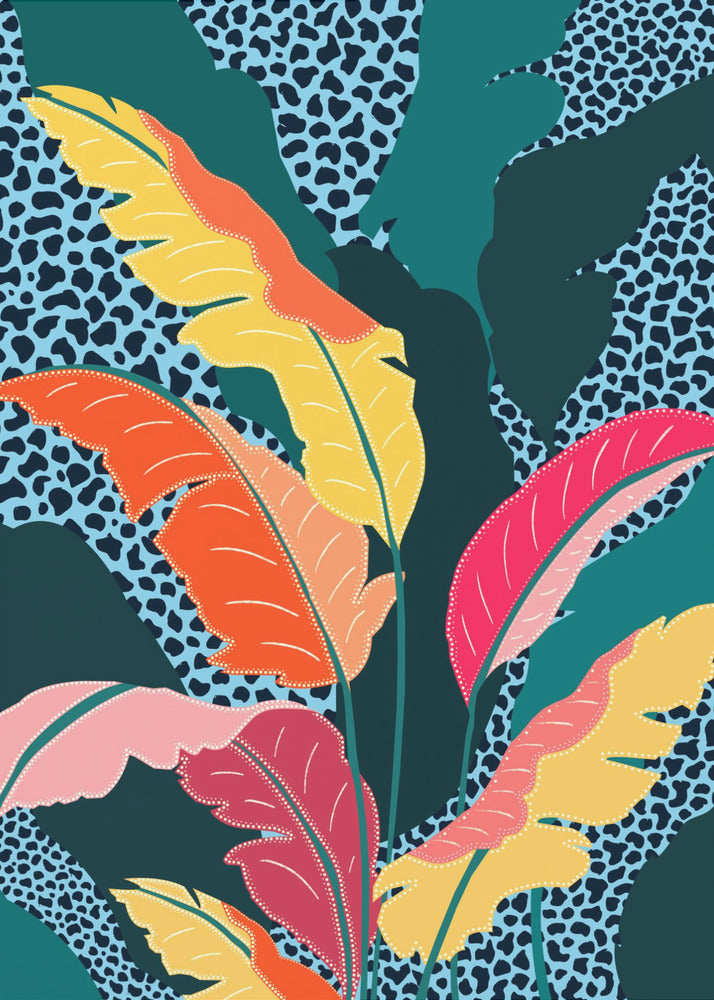 Blauwgroen & Mandarijn | Canvas