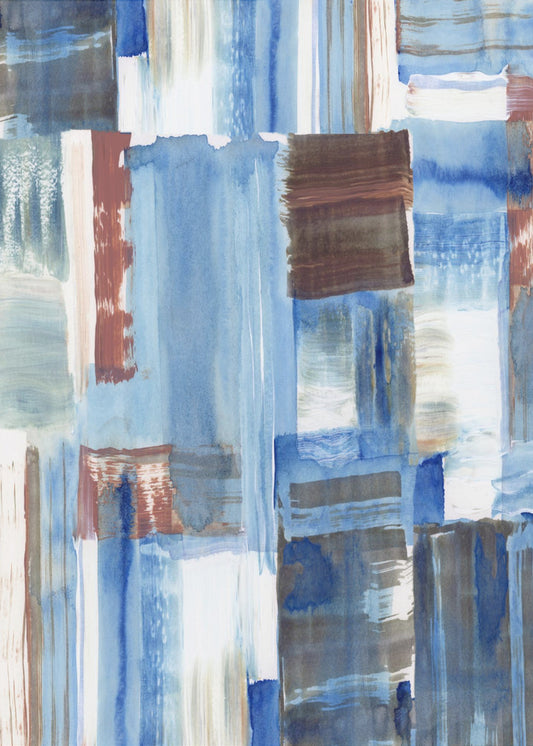 IJzig Blauw Abstract 2 | Canvas