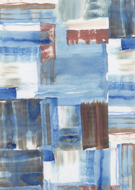 IJzig Blauw Abstract 1 | Canvas