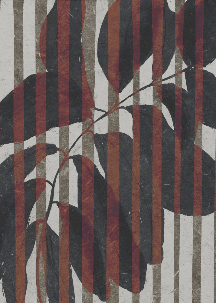 Gestreepte Botanische | Canvas