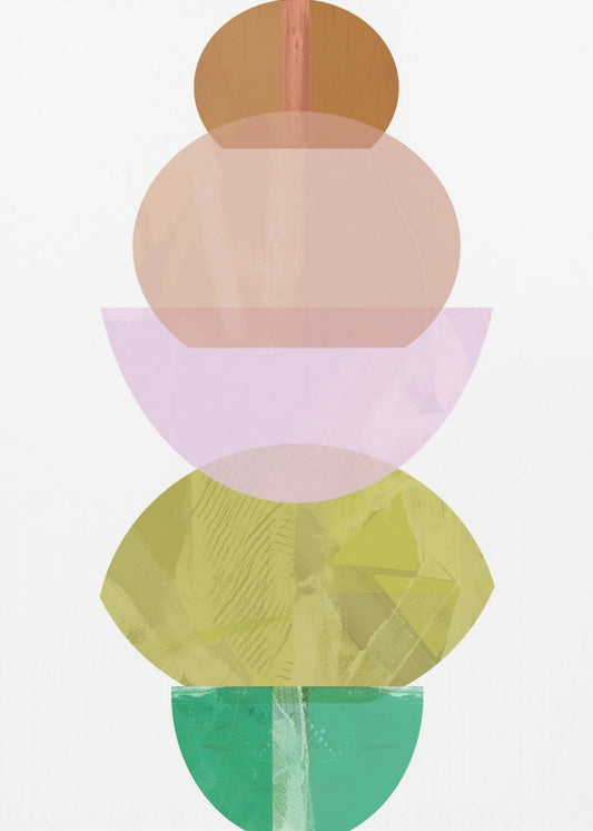 Kleurrijke vormen stapelen 2 | Canvas