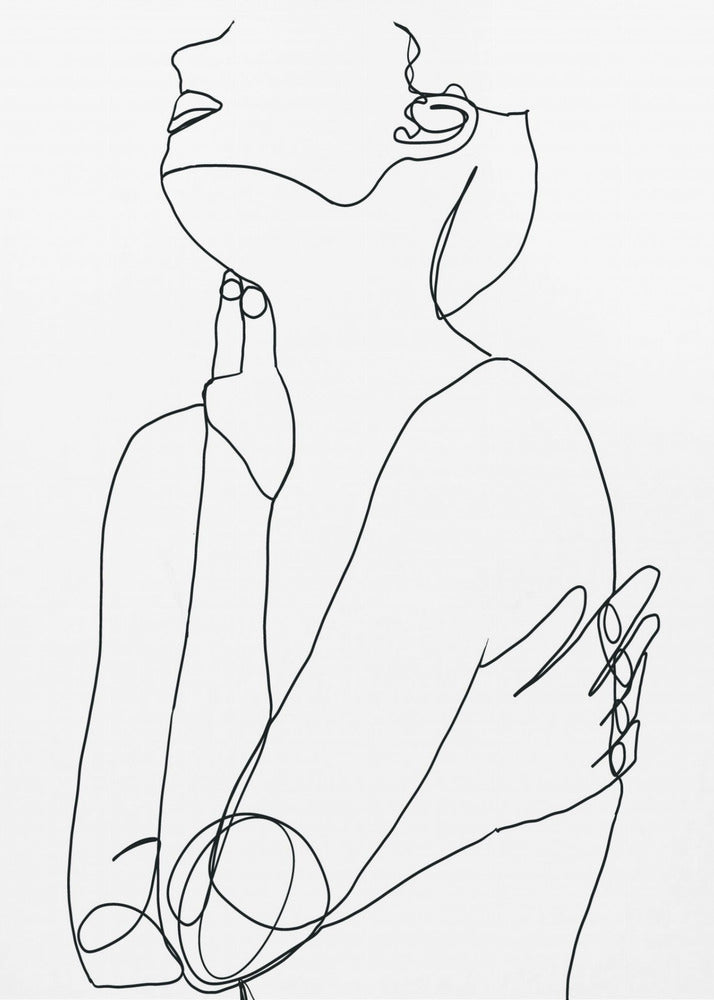 Lijntekening van vrouw | Canvas