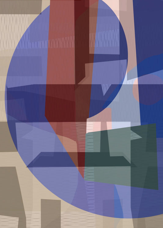 Bruin Blauw Geweven 5 | Poster