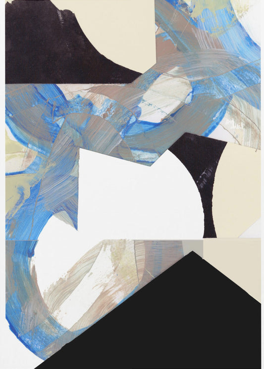 Blauw Neutraal Beige Zwart 2 | Poster