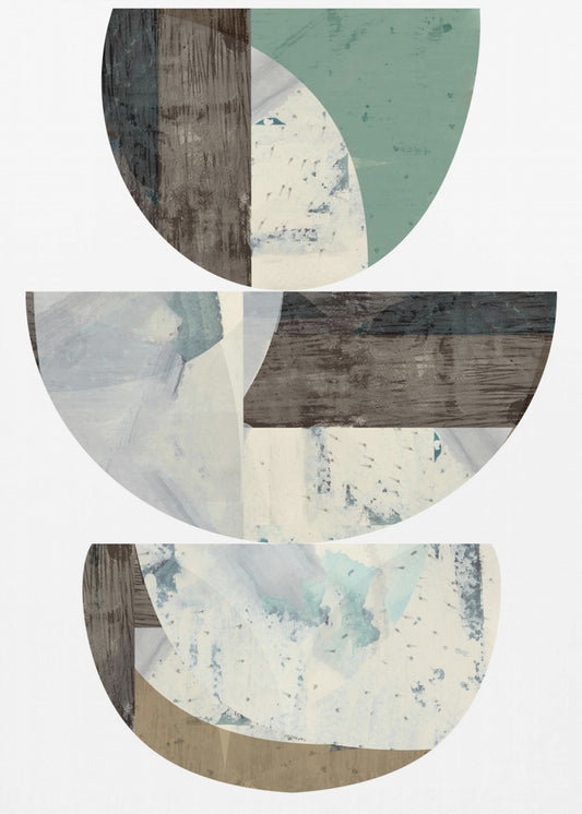 Blauwe halve cirkels 1 | Canvas