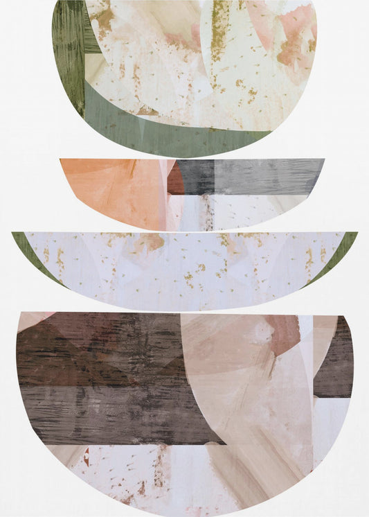 Blauwe halve cirkels 2 | Poster