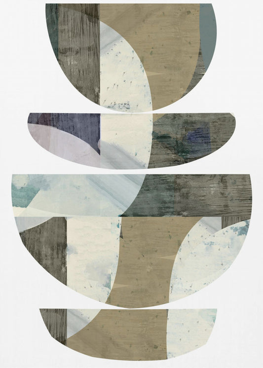 Blauwe halve cirkels III | Canvas