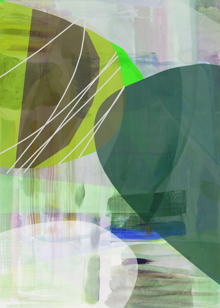Abstracte groene vormen 2 | Poster