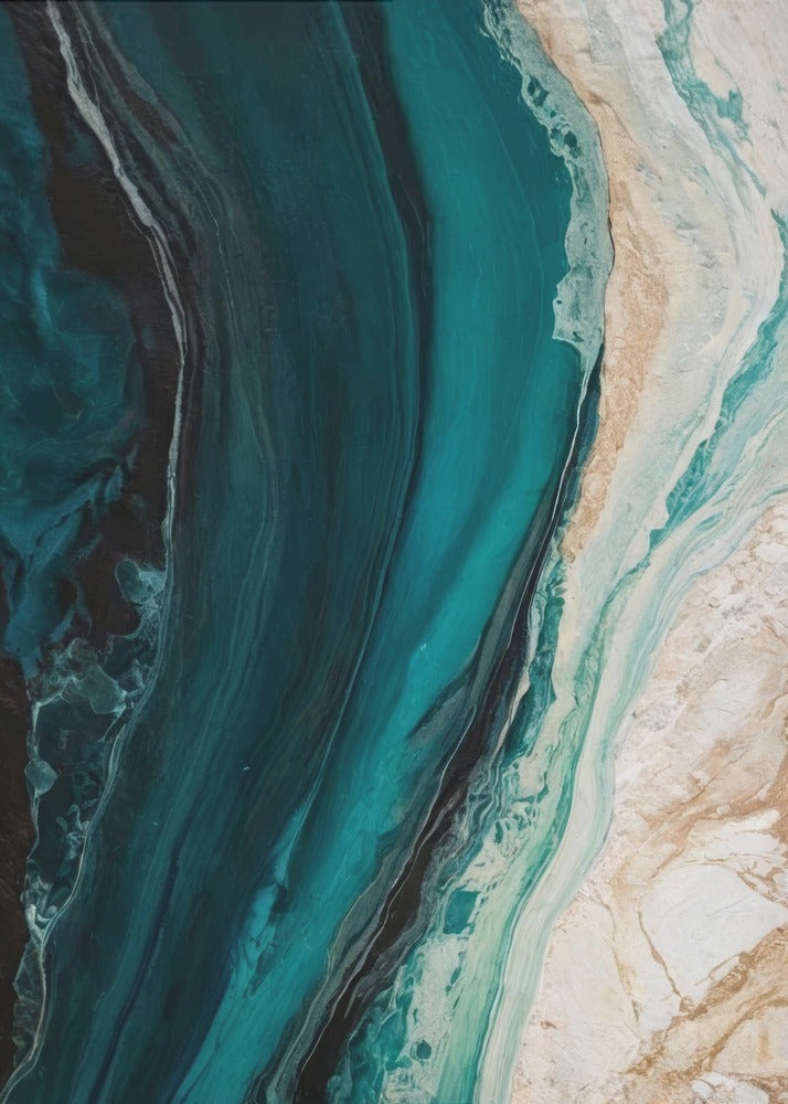 Oceanische marmerstroom | Canvas