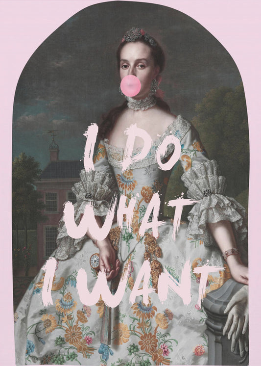 ROZE IK DOE WAT IK WIL MAXIMALISTISCHE KUNST | Poster