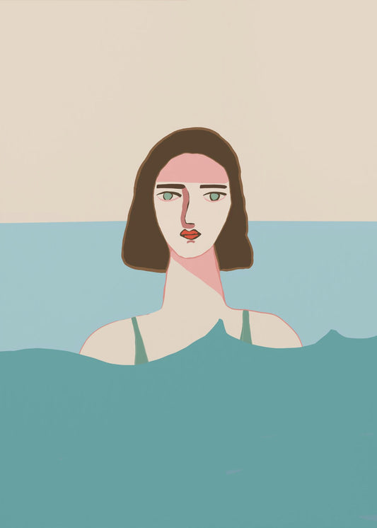 Oceaanzwemmer Brunette | Poster