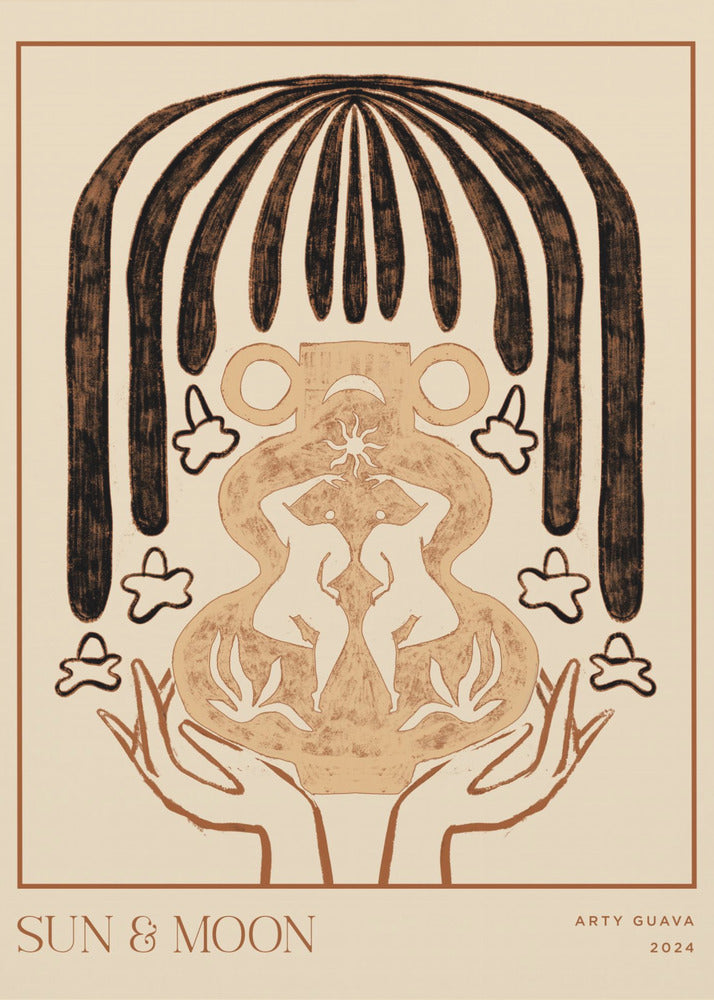 Vessel Collection : Sun & Moon (LineArt) | Canvas