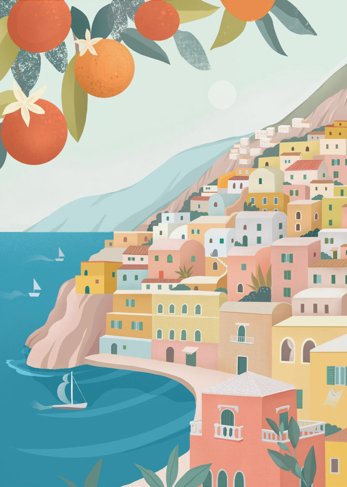 Positano kust Italië | Canvas