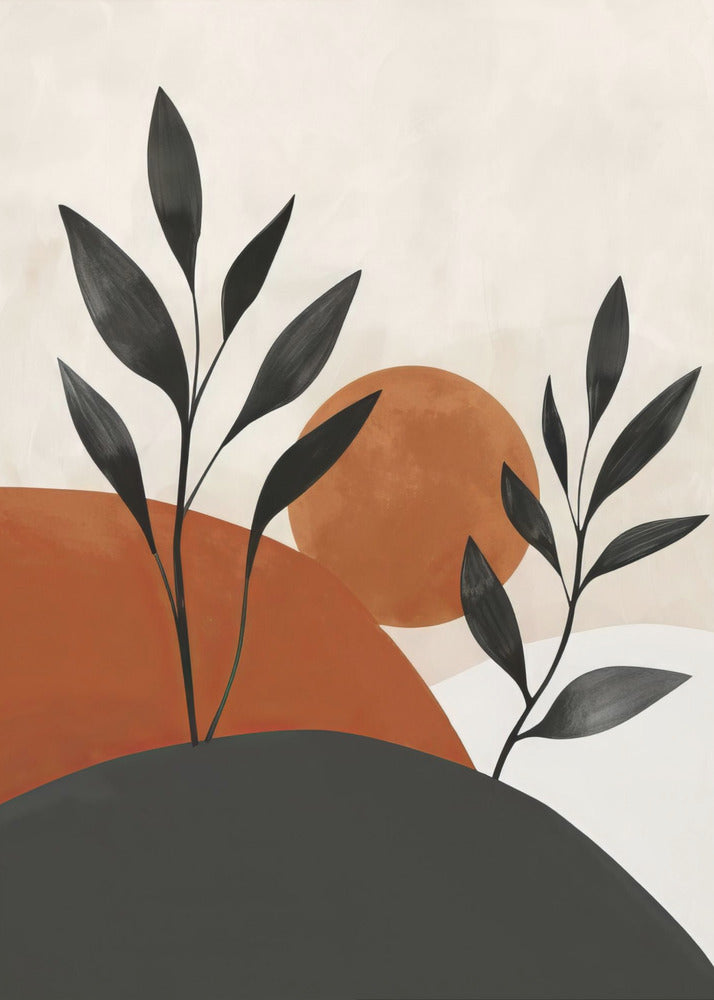 Geschilderde vormen en planten 32 | Canvas