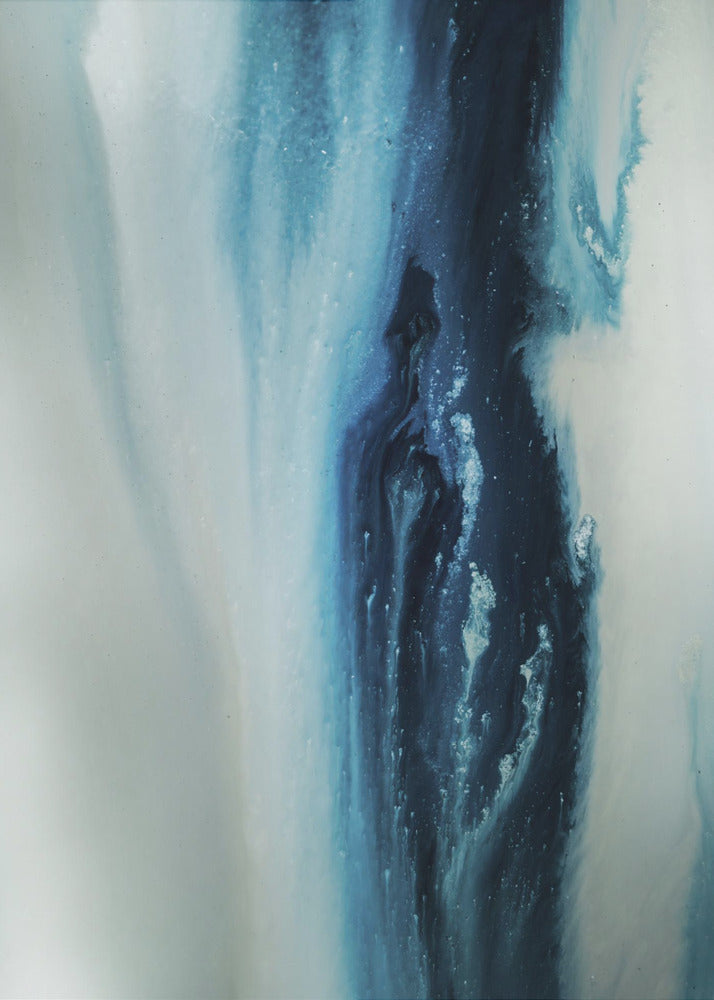 Flowing - Diepblauw | Canvas