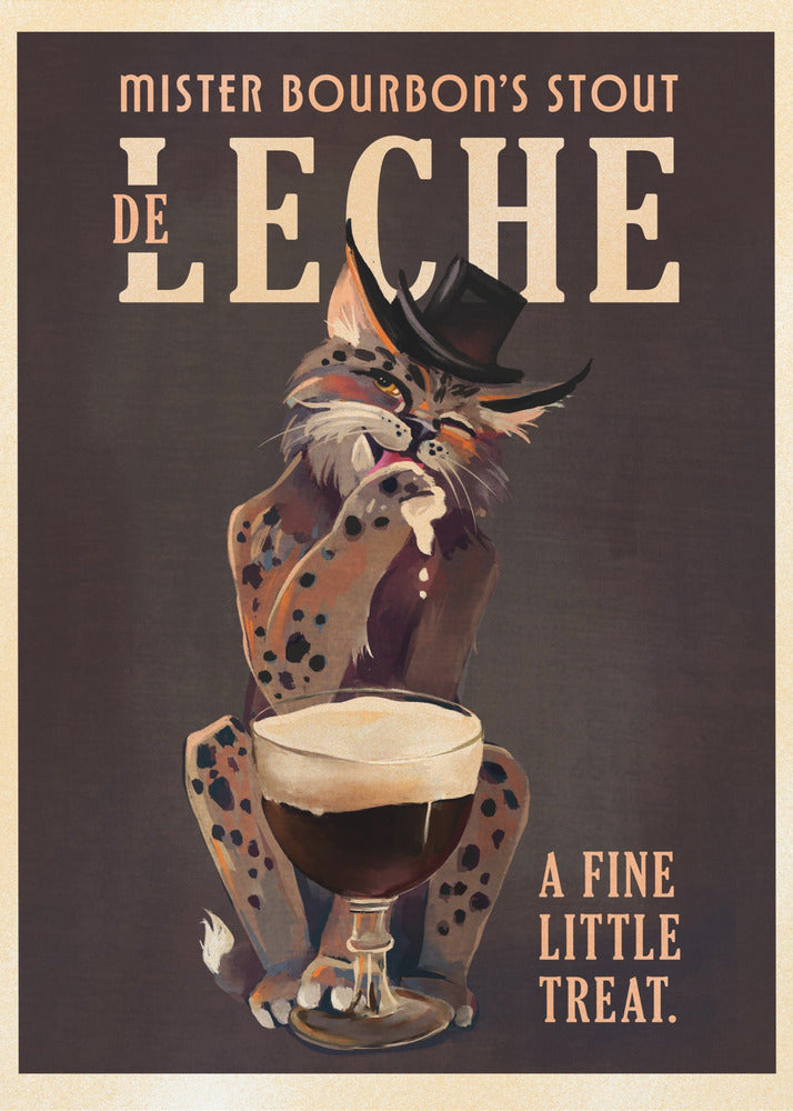 Bourbon De Leche Guinness-stijl kattenkunst | Poster