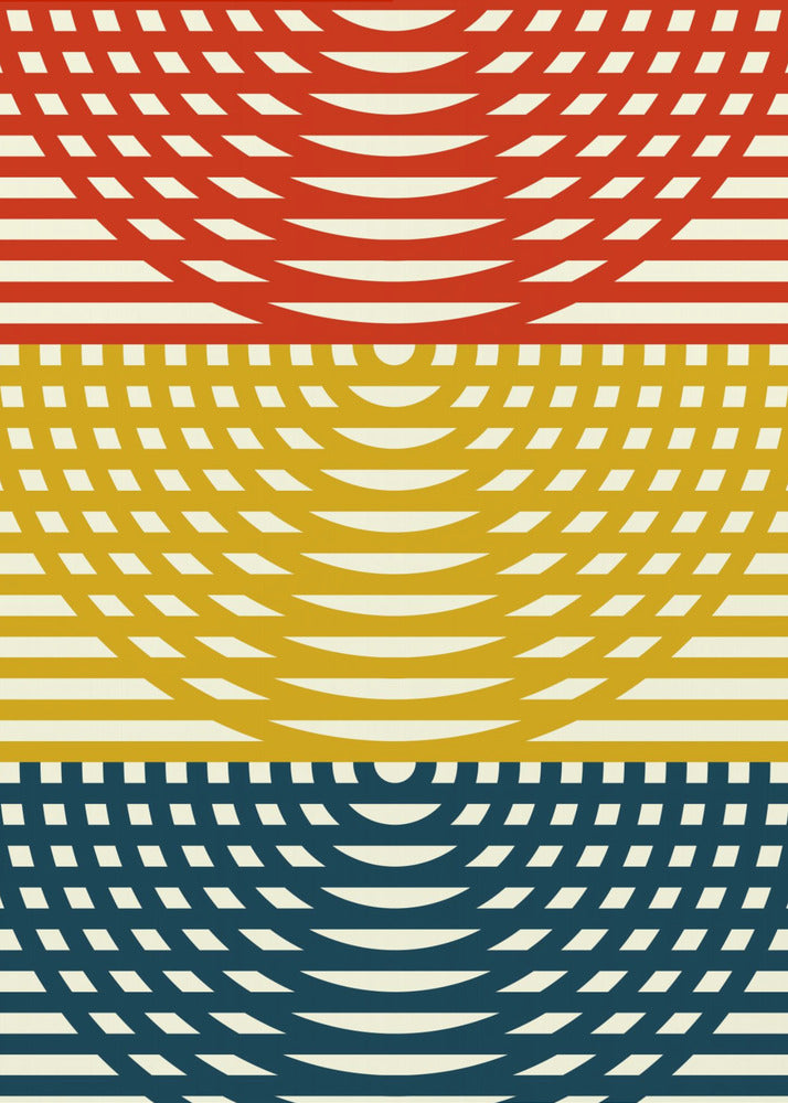 Driekleurige golven | Canvas