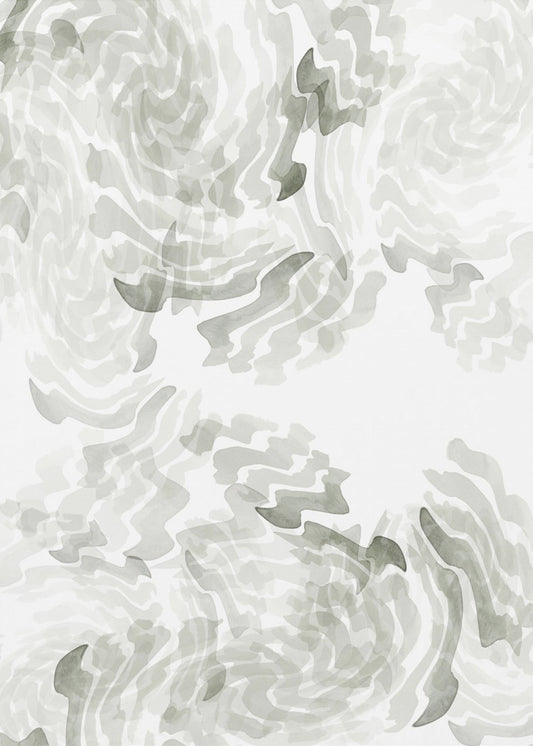 Grijze aquarel Twirl 1 | Poster