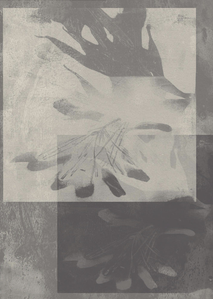 Fluisterende bladeren – Abstract patroon in taupe en wit | Poster