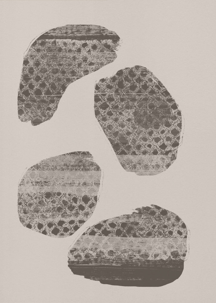 Stonescape – Abstracte organische vormen in taupe en bruin | Canvas