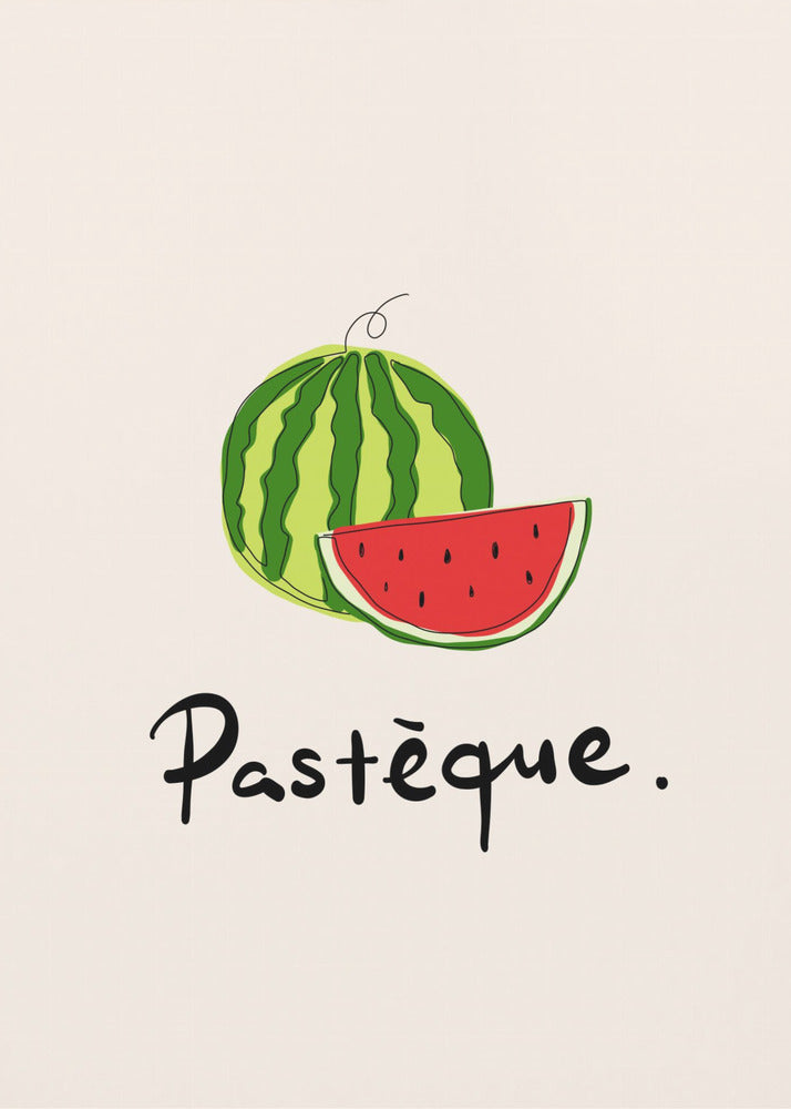 Moderne Franse fruitcollectie "Watermeloen / Pastèque" | Canvas