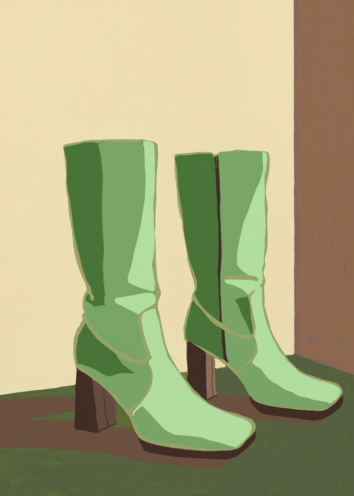 Groene laarzen | Canvas
