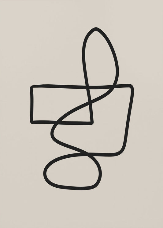 Sierlijke lusvormige lijnen | Canvas