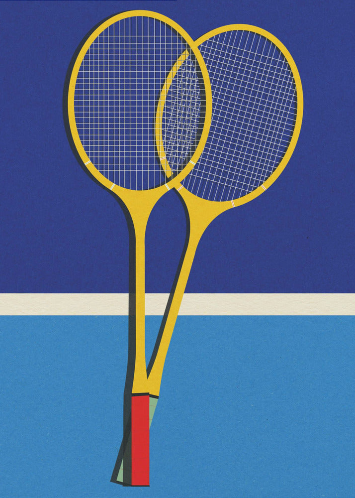 Houten badmintonrackets | Poster