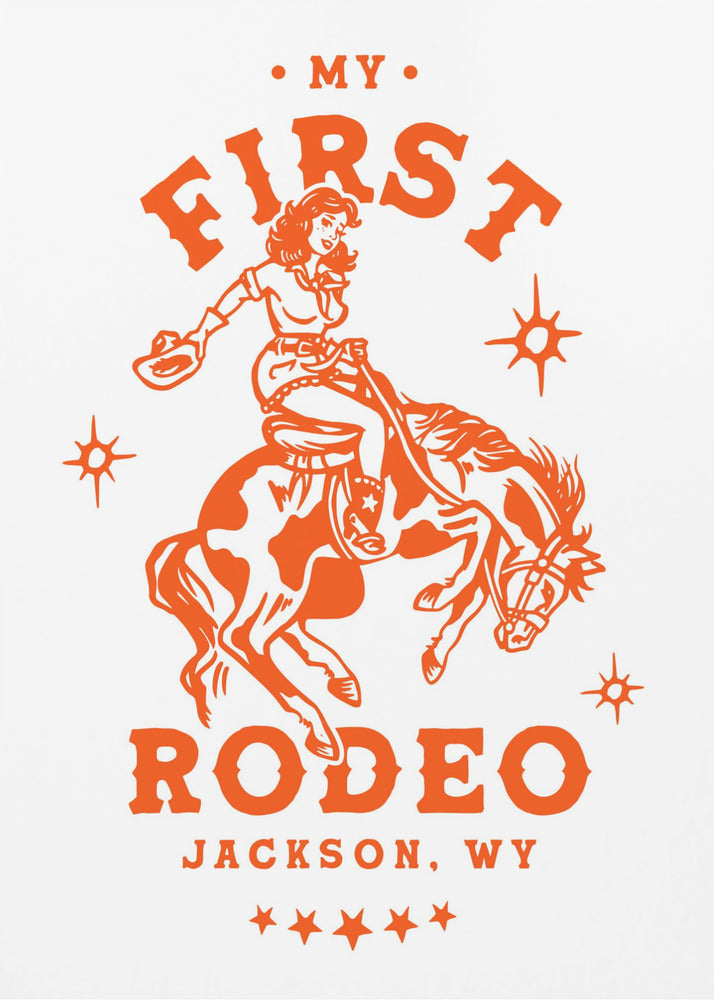Mijn eerste rodeo Jackson Wyoming paardrijdcowgirl | Poster