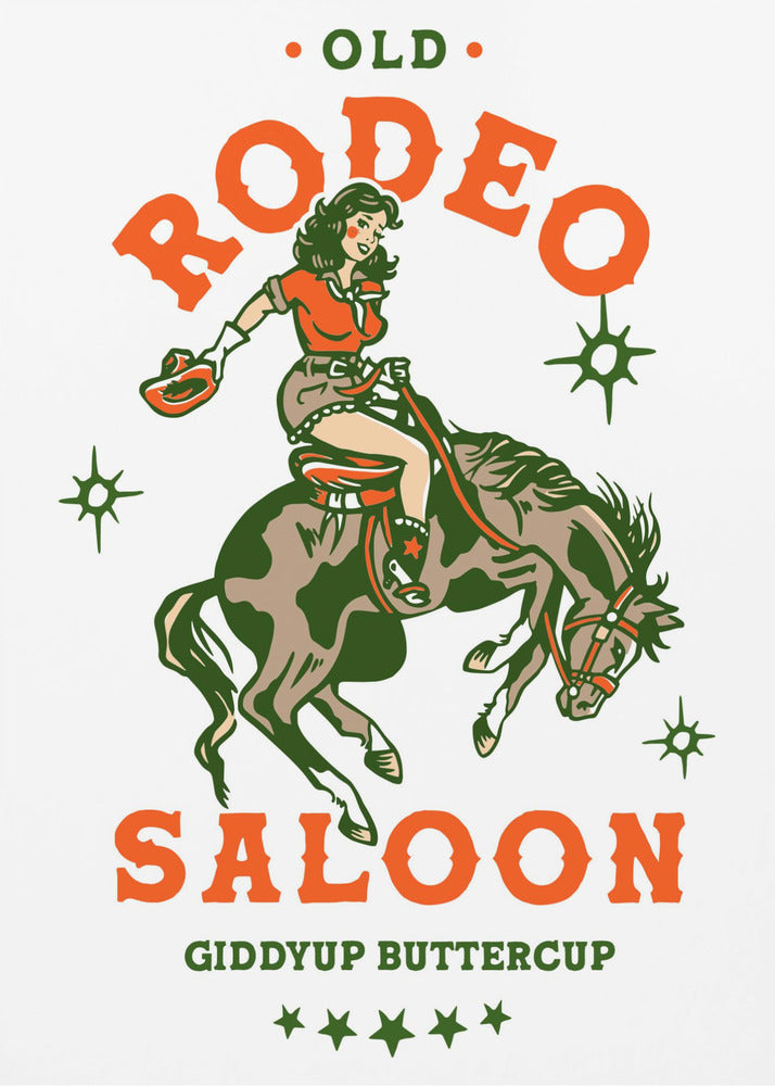 Cowgirl uit de oude Rodeo Saloon: Giddyup Buttercup | Canvas