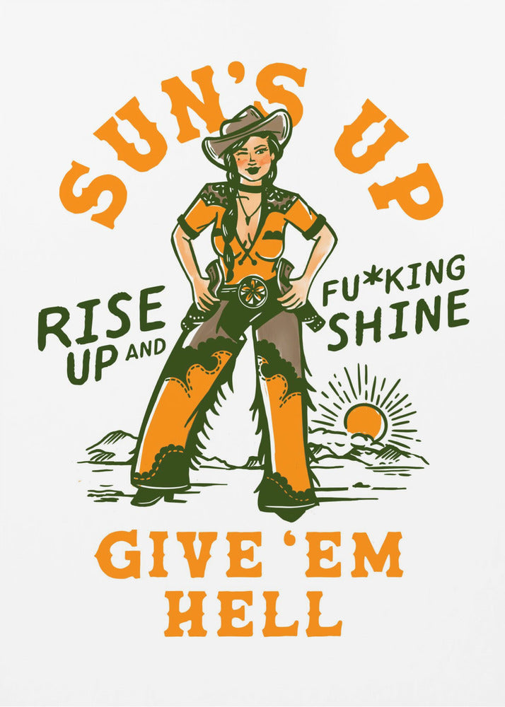 Zonsopgang, opstaan en neuken, Wild West Cowgirl | Poster