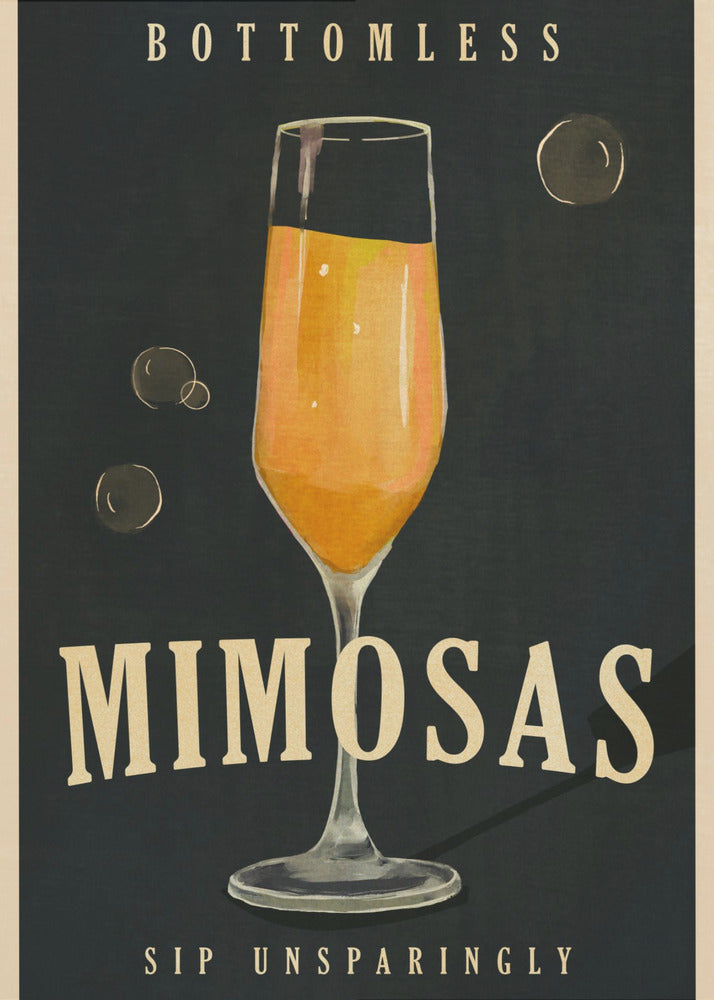 Bottomless Mimosas Art Deco Cocktailbar Kunst | Canvas