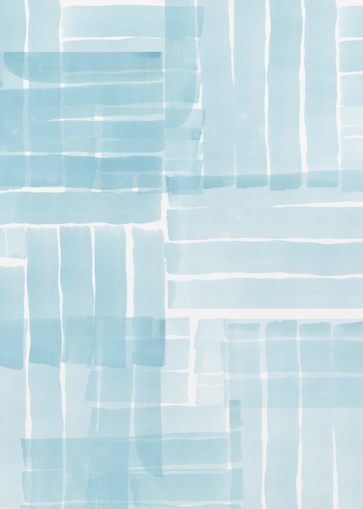 Light Blue Watercolour Grid Wash 1 | Canvas