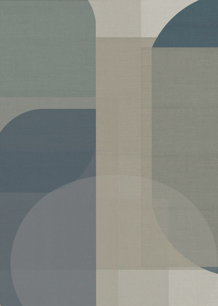 Geweven blauwe en neutrale abstracte lagen 2 | Poster