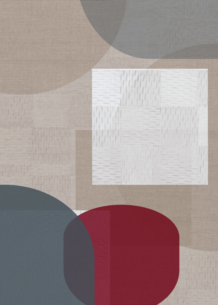 Geweven blauwe en neutrale abstracte lagen 3 | Poster