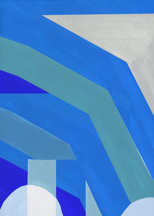 Blauwe Franse Strepen 1 | Poster