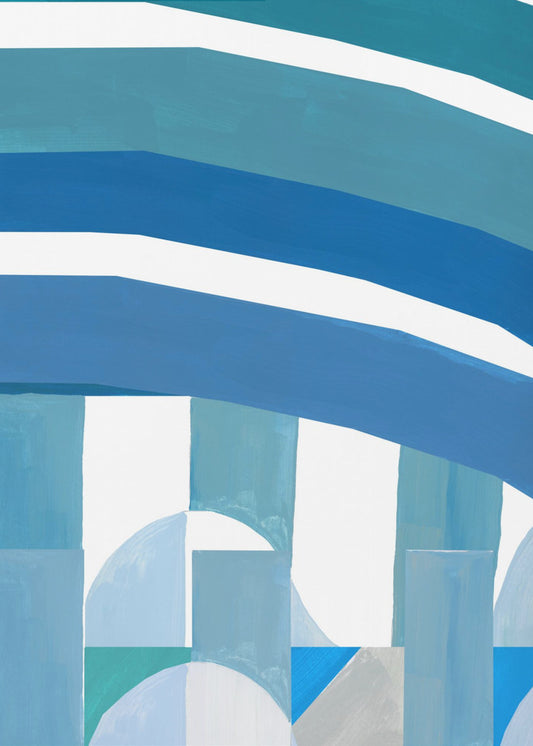 Blauwe Franse Strepen 3 | Poster