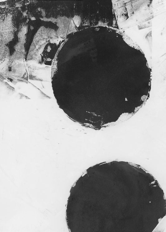 Zwart-witte abstracte stippen 2 | Poster