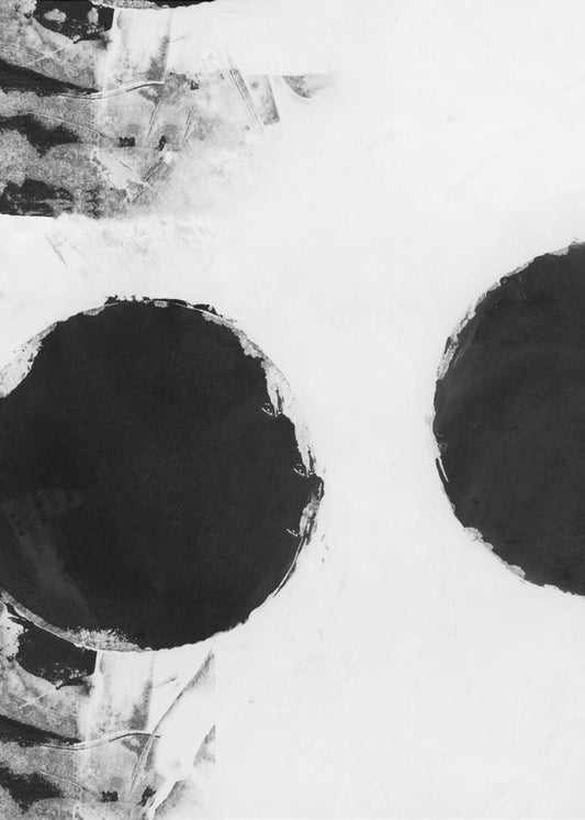 Zwart-witte abstracte stippen 3 | Poster