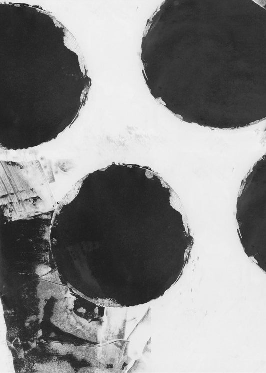 Zwart-witte abstracte stippen 4 | Poster