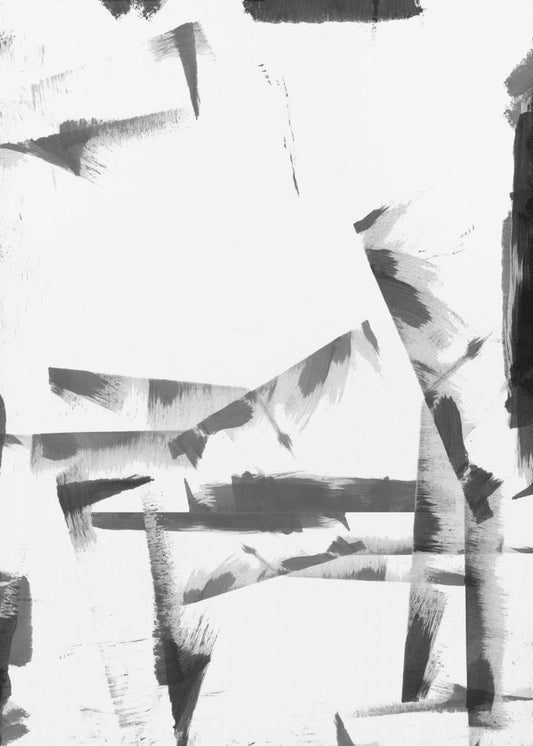 Minimaal zwart-wit abstract 4 | Poster