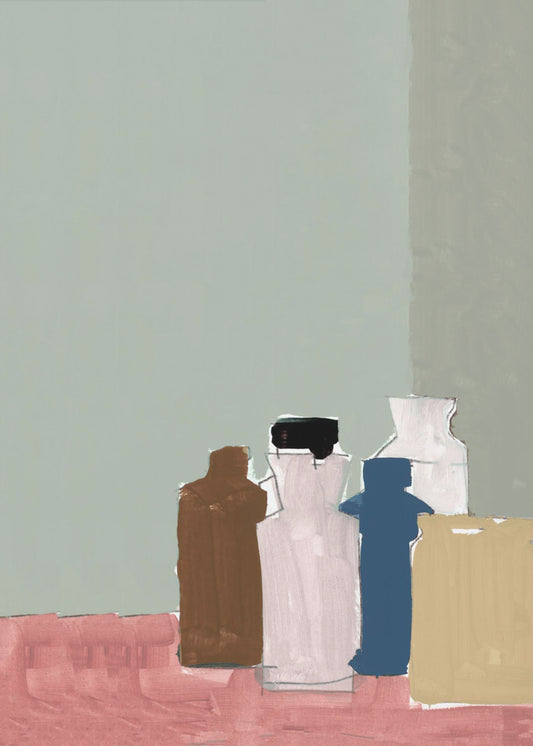 Vintage kleipotten op tafel 1 | Poster