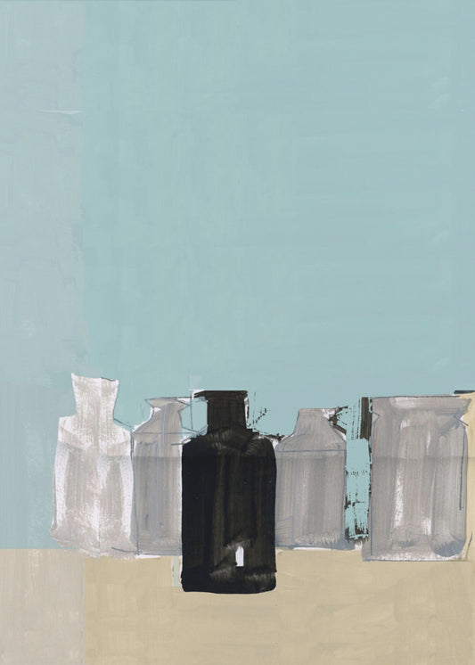 Vintage kleipotten op tafel 2 | Poster