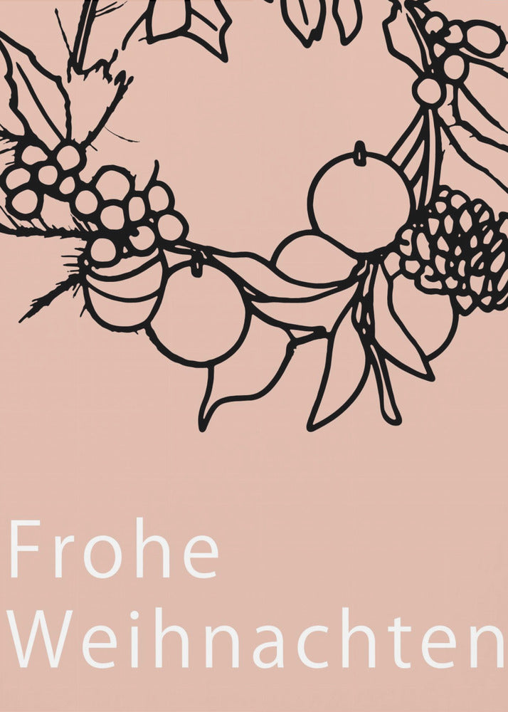 Bogen en kerstballen: Frohe Weihnachten Kerstmis | Poster