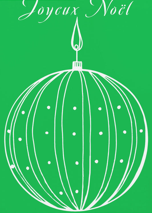 Bogen en kerstballen: Joyeux Noël Kerstmis | Poster