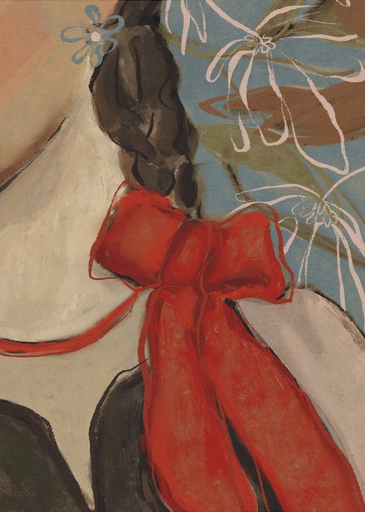 Scarlet Bow Elegance | Poster