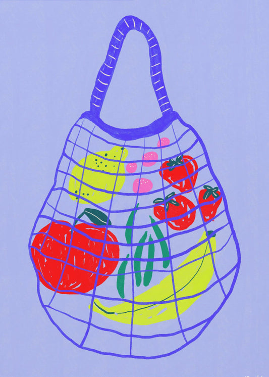 Boodschappentas Blauw | Canvas