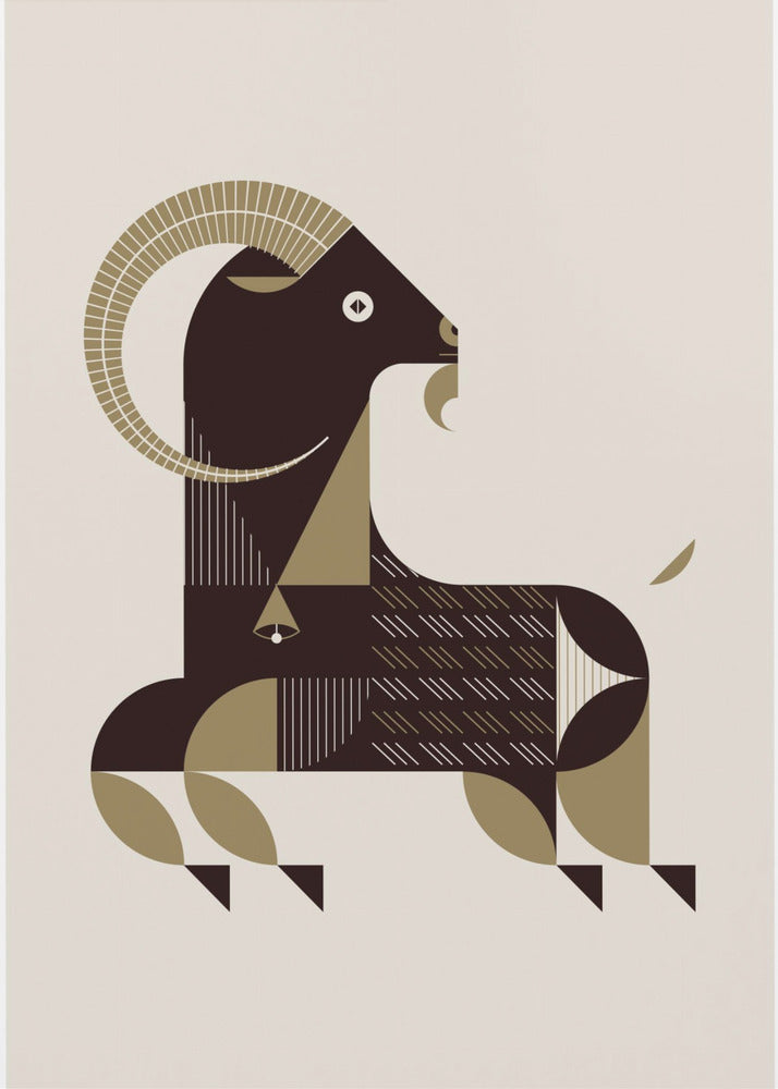 Gouden dieren - Kri Kri-geit (wit) | Poster
