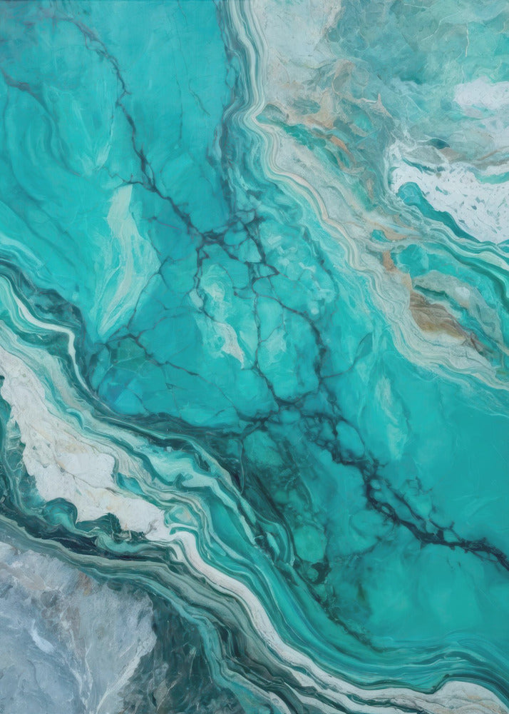 Abstracte patronen met wervelende turquoise | Poster