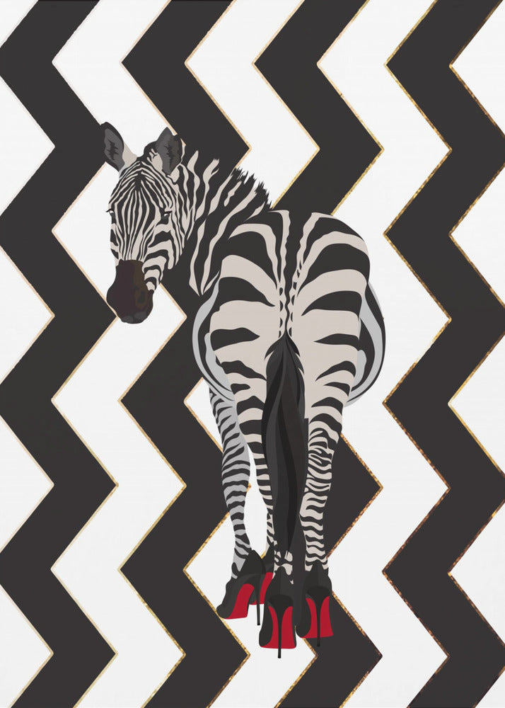 Zebra hakken zigzag | Poster
